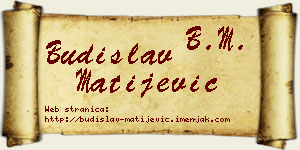 Budislav Matijević vizit kartica